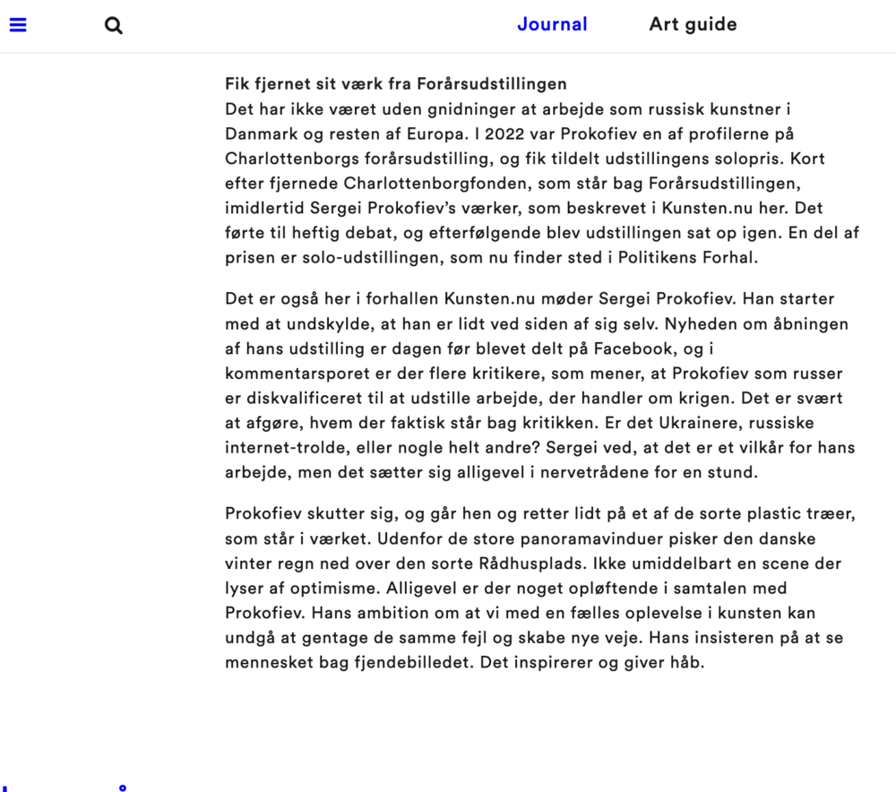 RUSSISK KUNSTNER VIL HAVE OS TIL AT SE MENNESKET BAG FJENDEN: INTERVIEW WITH BJARKE CALVIN