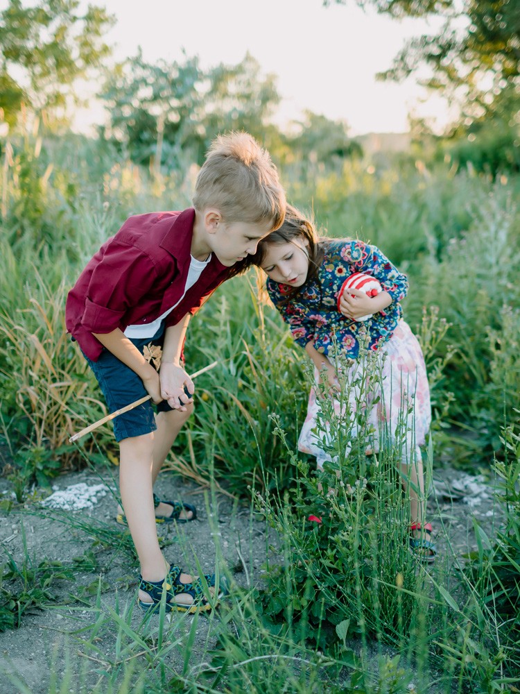 In the field