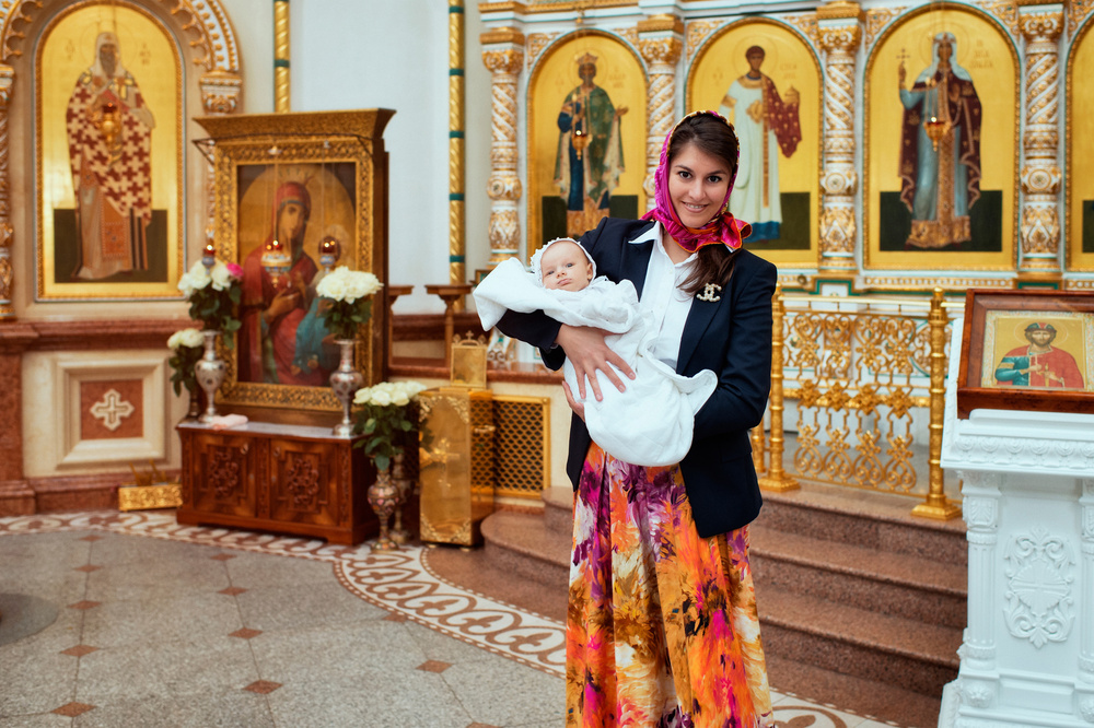Крещение в храме Спаса Преображения в Переделкино
