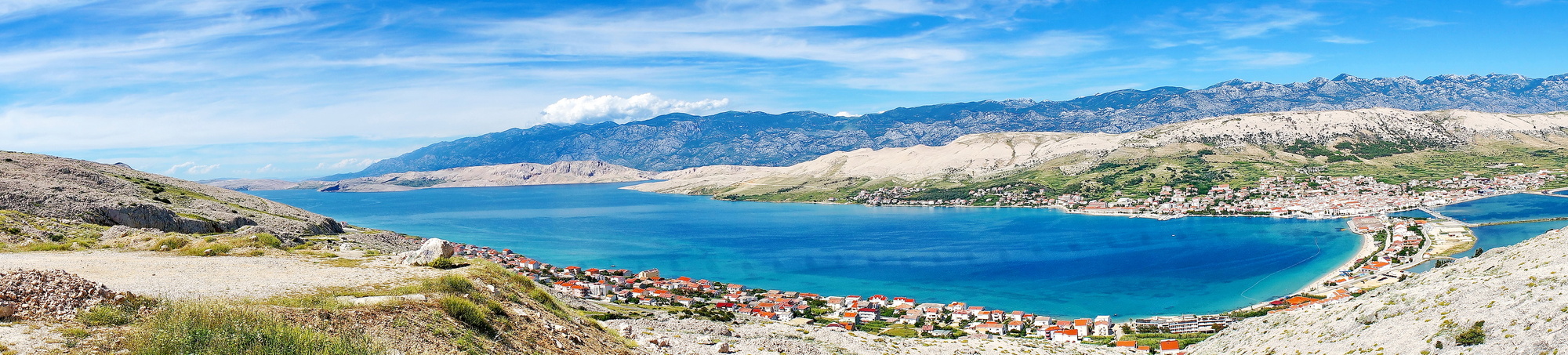 Панорамный вид на город Паг, остров Паг