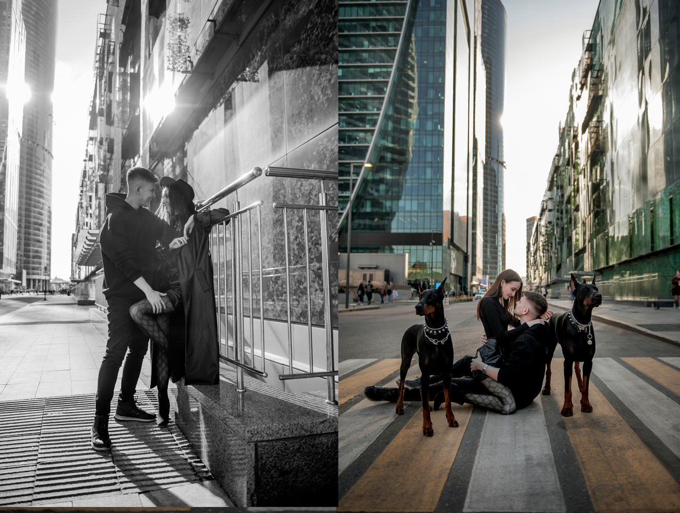 ФОТОСЕССИЯ КСЕНИИ И ВЛАДИМИРА С ДОБЕРМАНАМИ