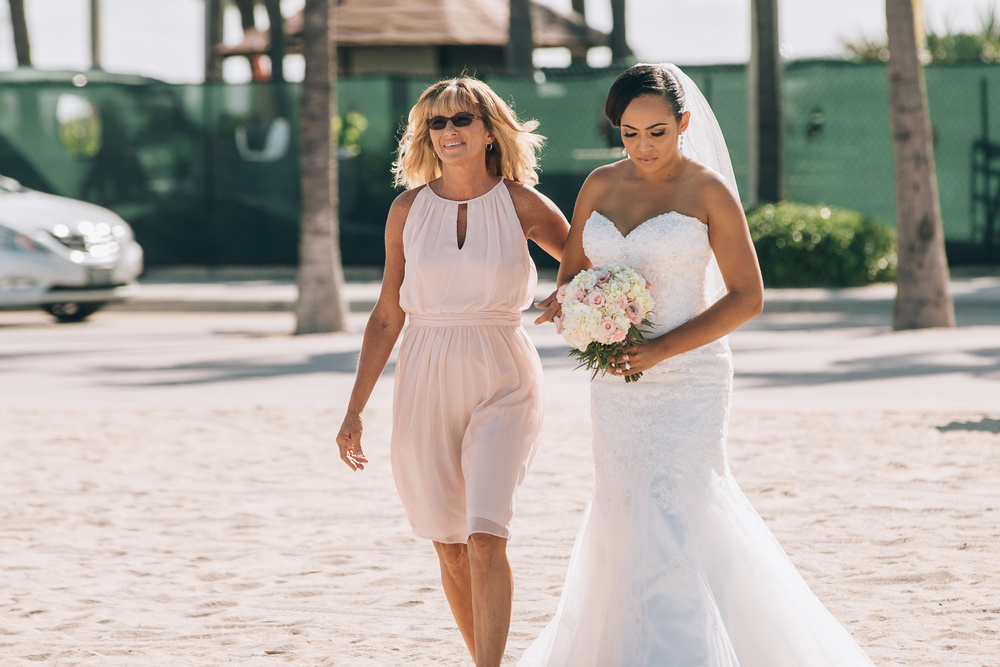 J + J. Beach wedding