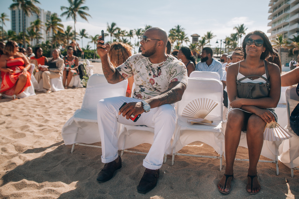 J + J. Beach wedding