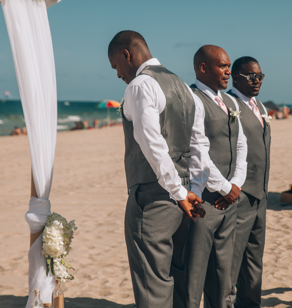 J + J. Beach wedding