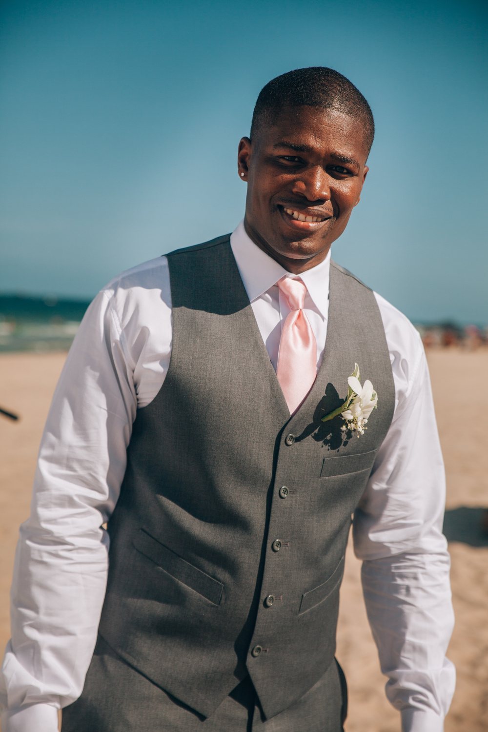 J + J. Beach wedding
