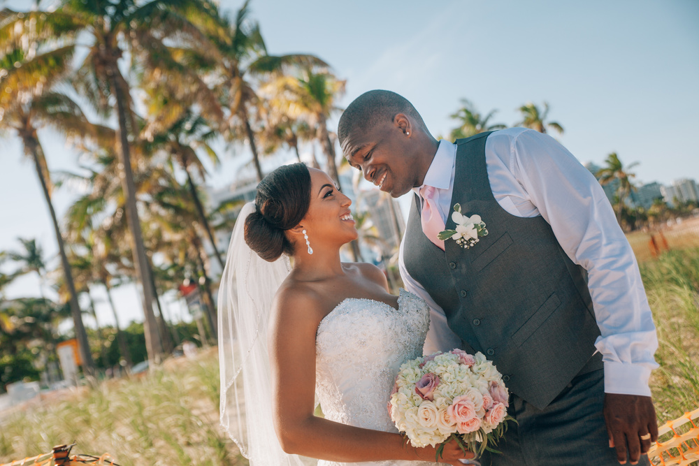 J + J. Beach wedding
