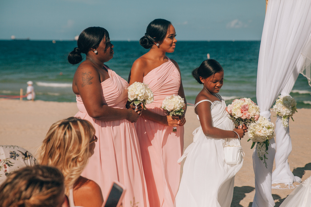 J + J. Beach wedding