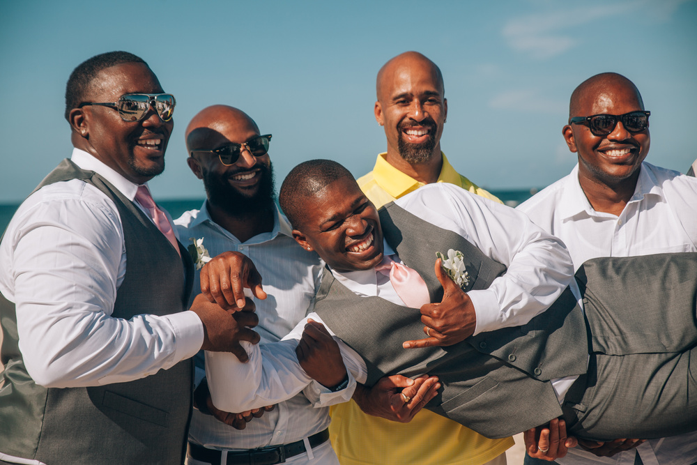 J + J. Beach wedding