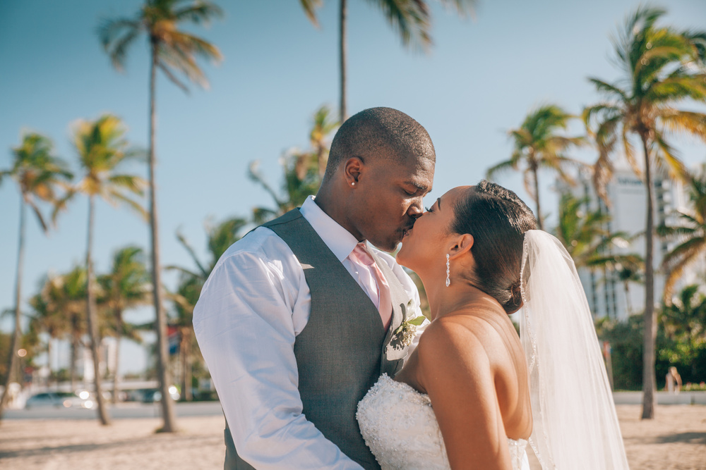 J + J. Beach wedding
