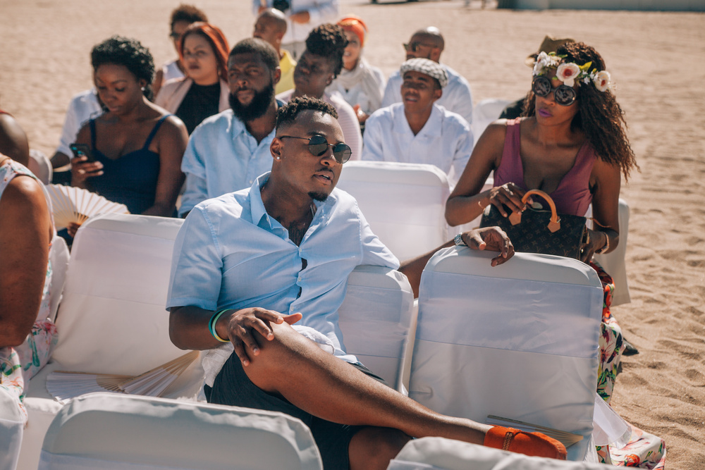 J + J. Beach wedding