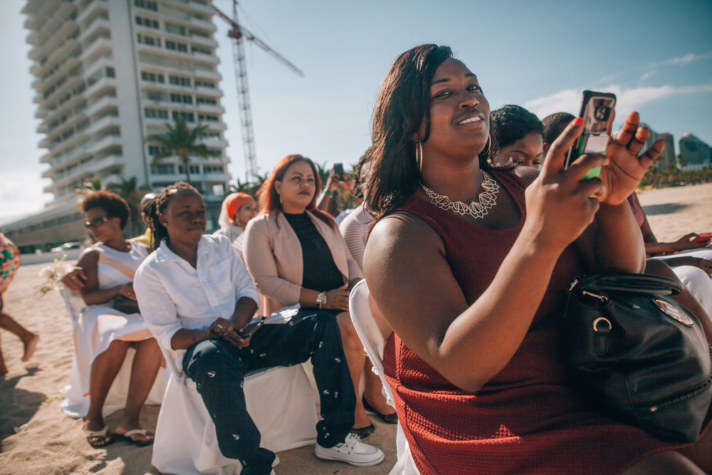 J + J. Beach wedding