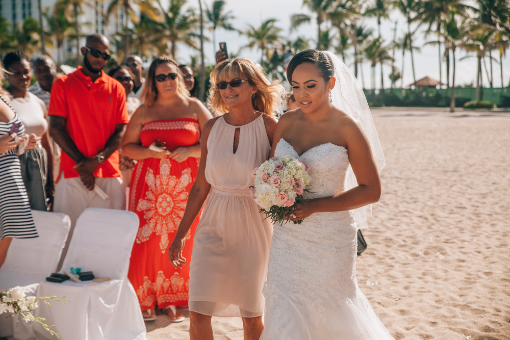 J + J. Beach wedding