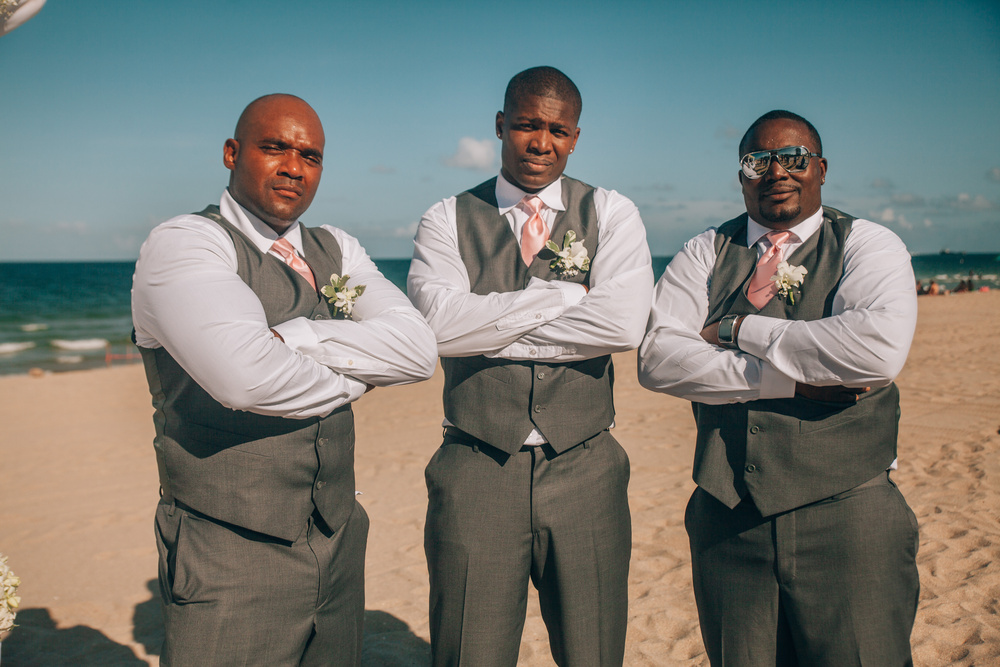 J + J. Beach wedding
