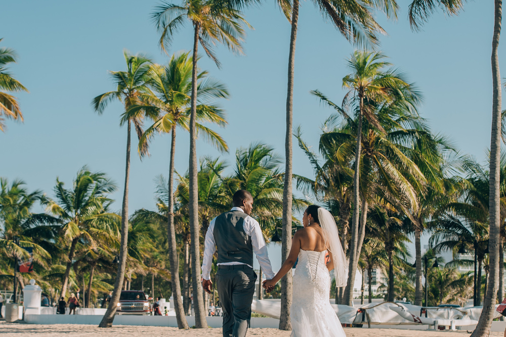 J + J. Beach wedding