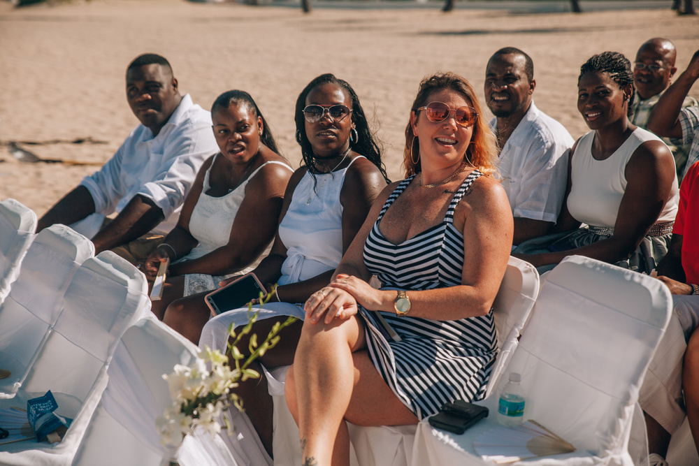 J + J. Beach wedding