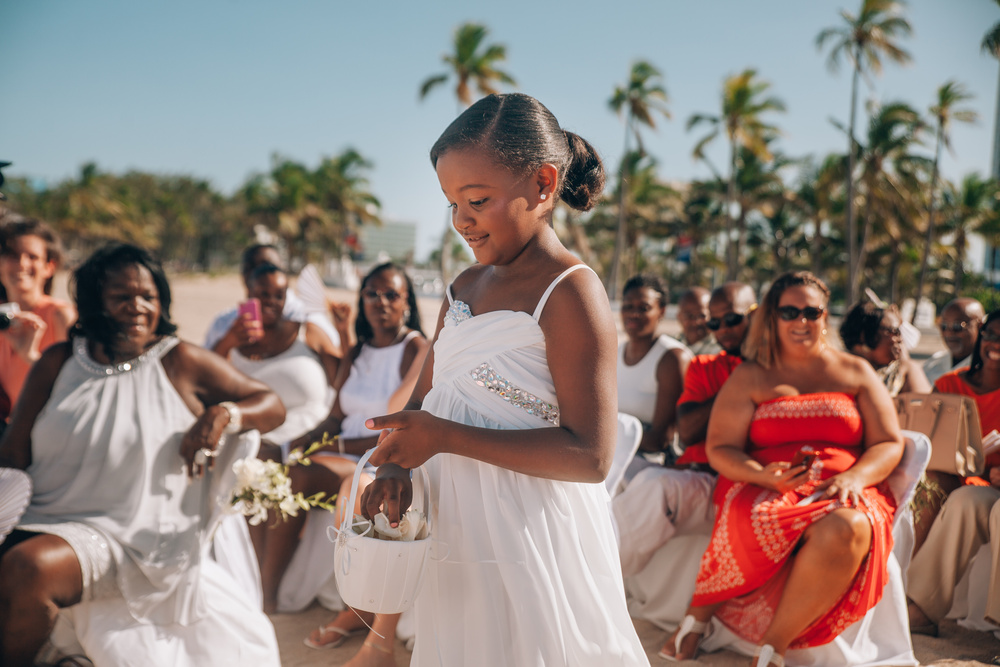 J + J. Beach wedding