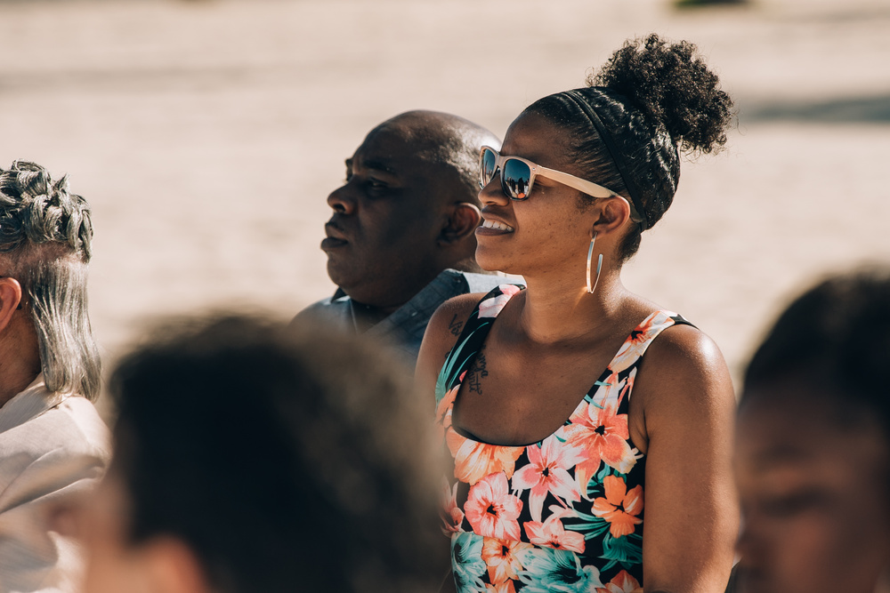 J + J. Beach wedding