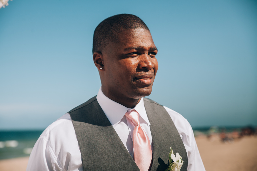 J + J. Beach wedding