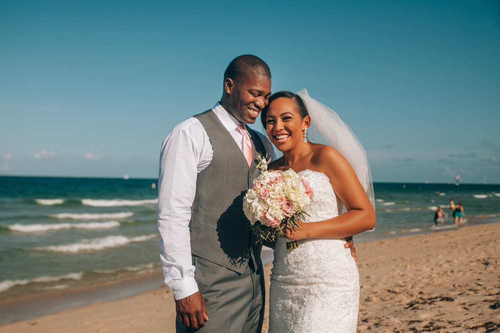 J + J. Beach wedding