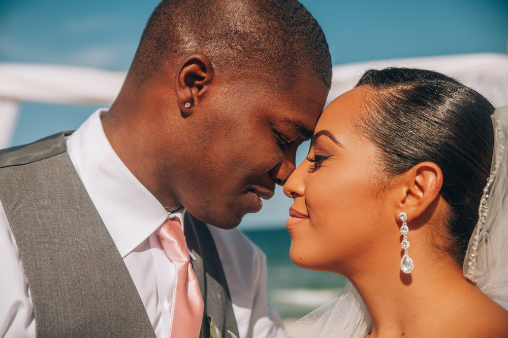 J + J. Beach wedding