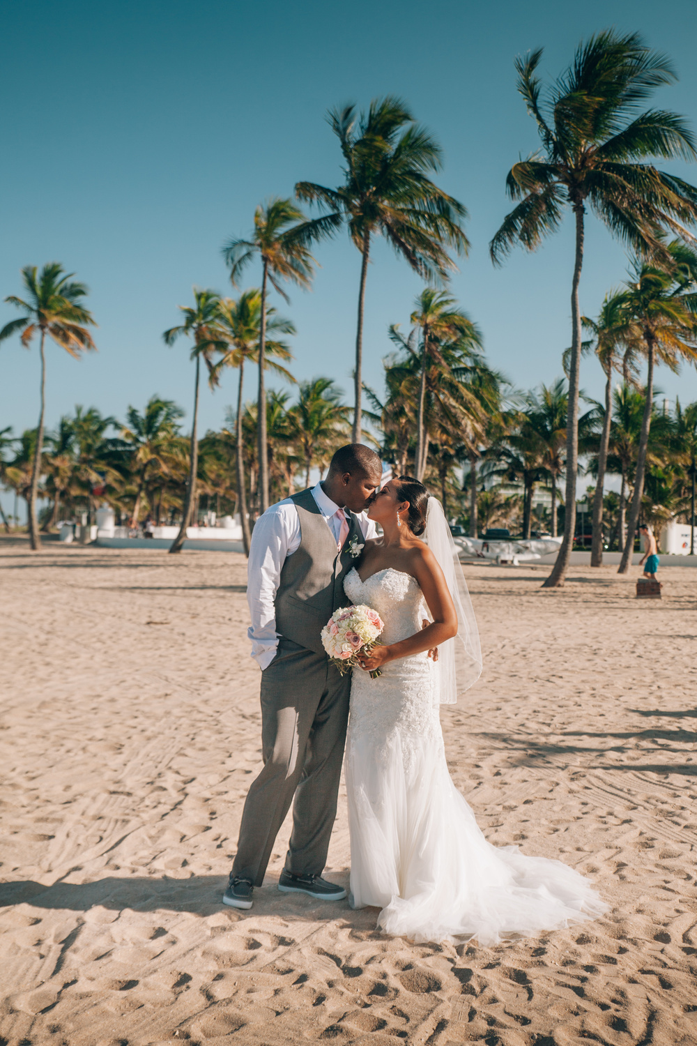 J + J. Beach wedding