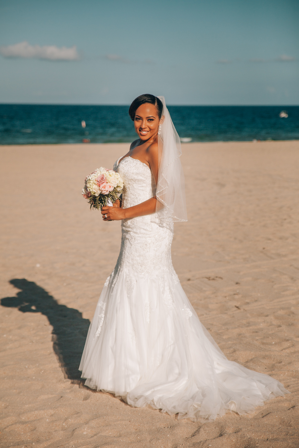 J + J. Beach wedding