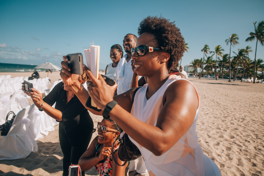 J + J. Beach wedding