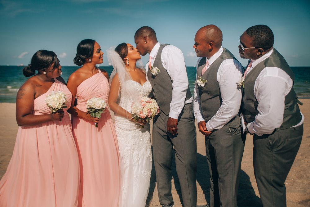 J + J. Beach wedding