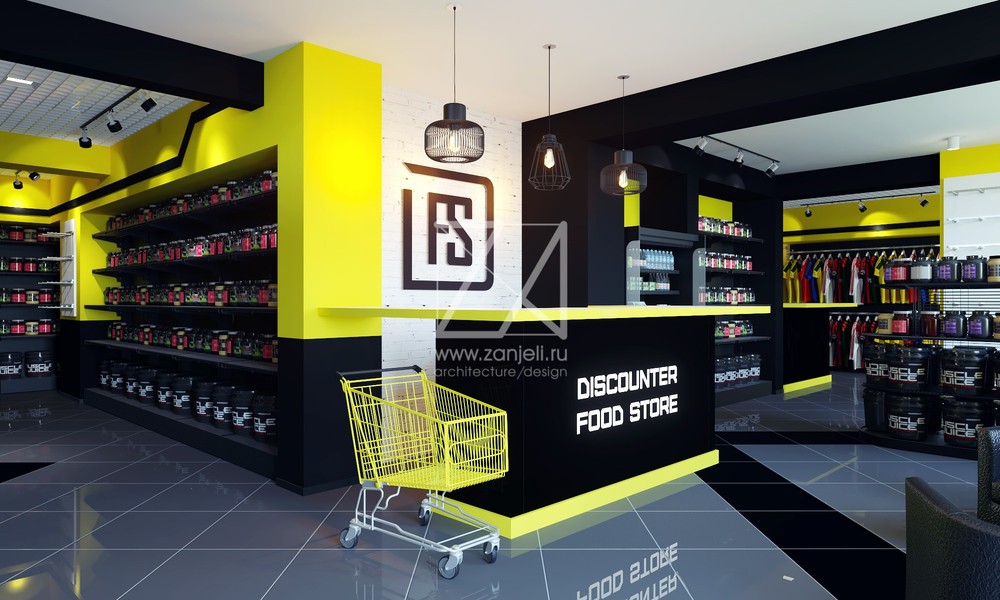 магазин DISCOUNTER FOOD&FITNESS STORE/Дизайн-проект/Омск/2017